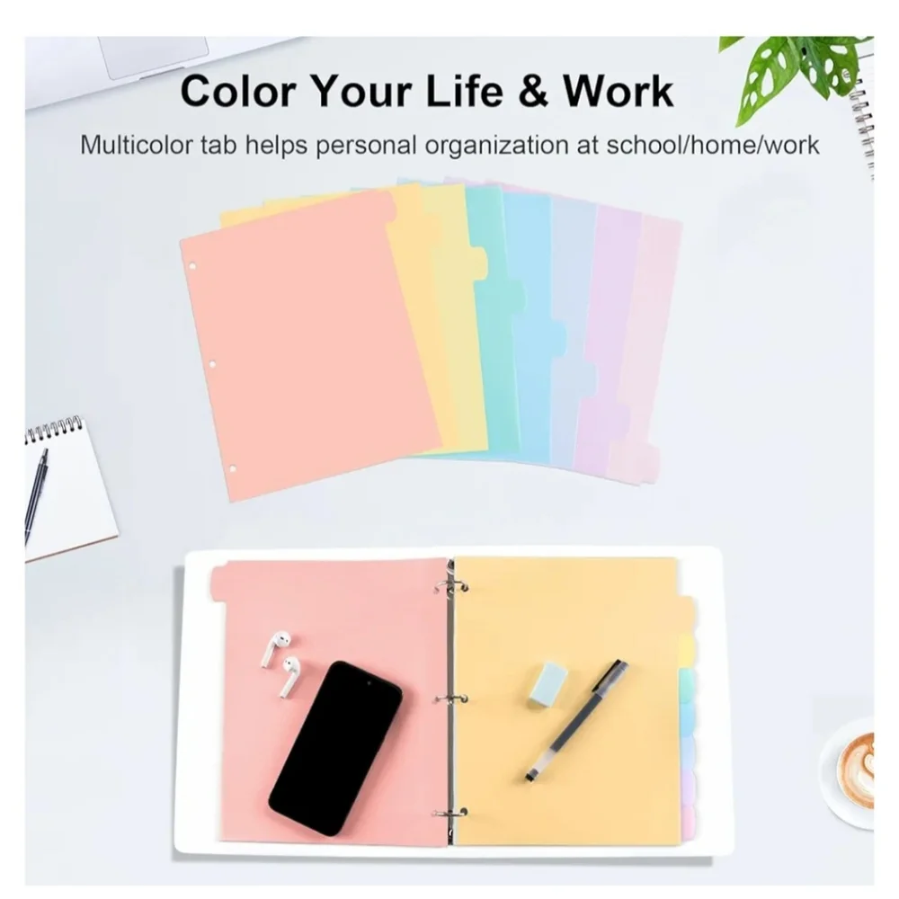 (105)16 Count/2 Sets Write & Erase Binder Dividers with Tabs, Durable Plastic